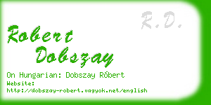 robert dobszay business card